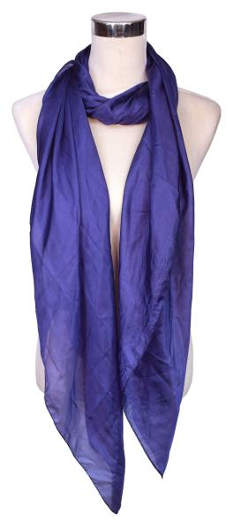 Scarf 100% Silk Paj unicolour Navy